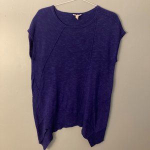 Eileen Fisher Blue Organic Linen Cotton Blend Shirt Sleeveless Size XS